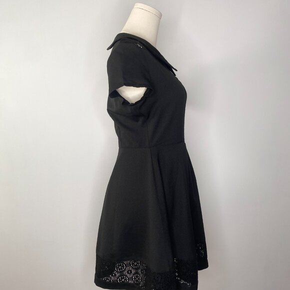 Rehab - Goth Black Collared Dress, Wednesday Adams Style - Picture 5 of 8